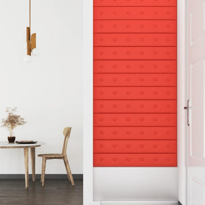 Wandpanelen 1,62 M² Kunstleer 90 x 15 cm Rood
