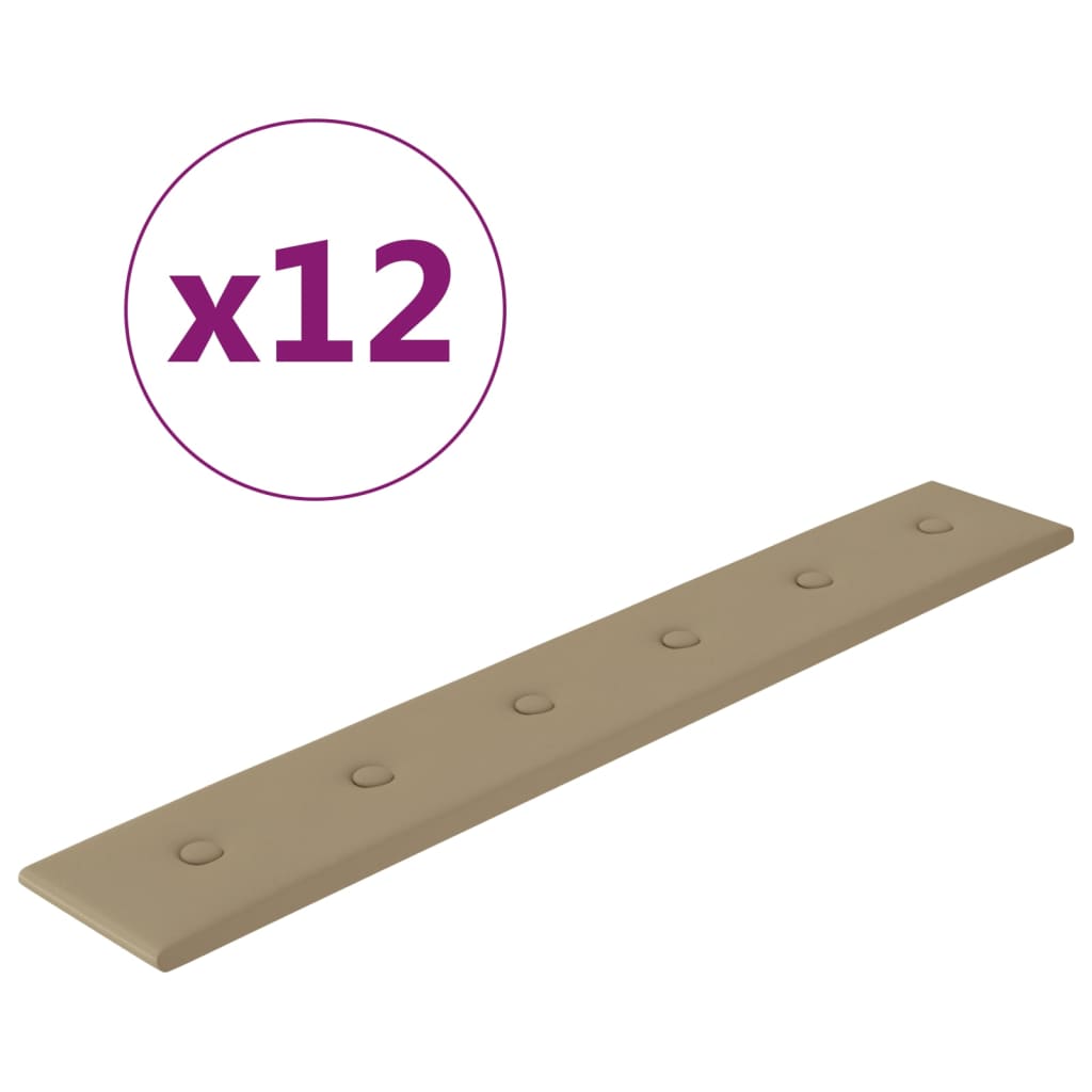 Wandpanelen 1,62 M² Kunstleer Kleurig 90 x 15 cm Cappuccino