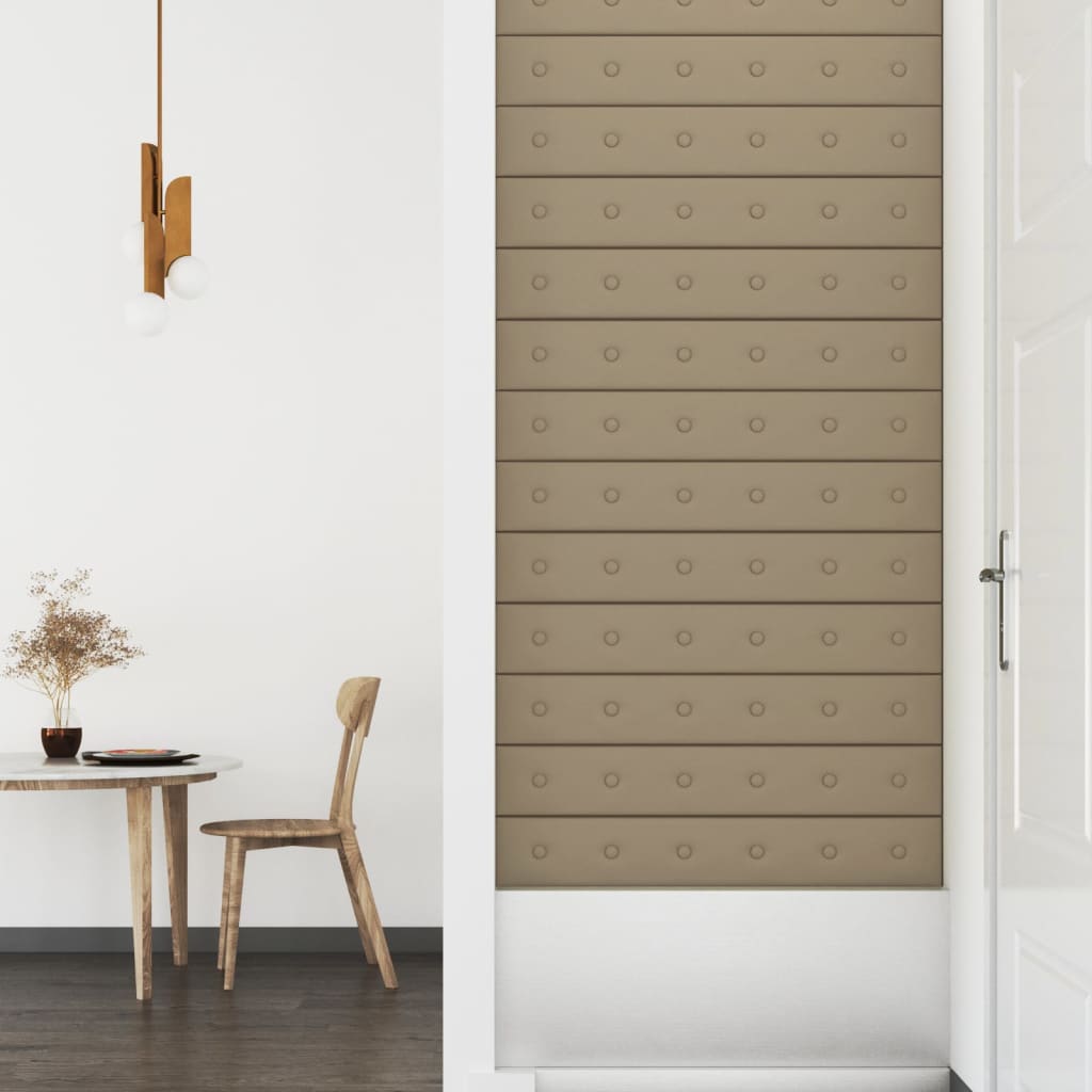 Wandpanelen 1,62 M² Kunstleer Kleurig 90 x 15 cm Cappuccino