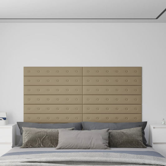Wandpanelen 1,62 M² Kunstleer Kleurig 90 x 15 cm Cappuccino