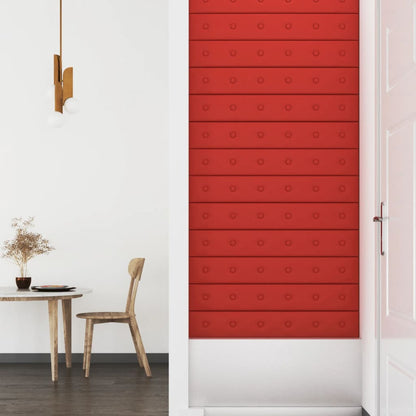Wandpanelen 1,62 M² Kunstleer 90 x 15 cm Wijnrood
