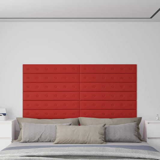 Wandpanelen 1,62 M² Kunstleer 90 x 15 cm Wijnrood