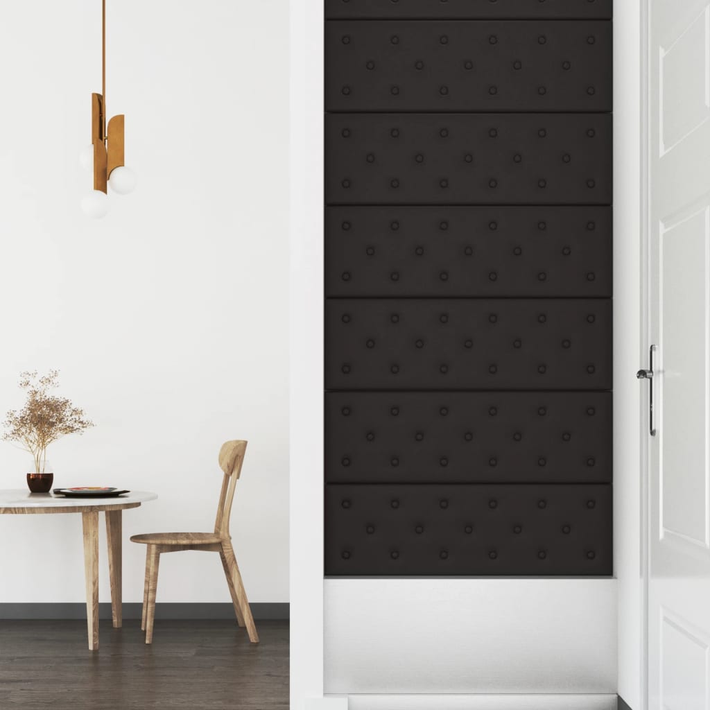 Wandpanelen 3,24 M² Kunstleer 90 x 30 cm Zwart