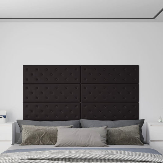 Wandpanelen 3,24 M² Kunstleer 90 x 30 cm Zwart