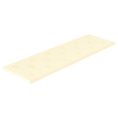 Wandpanelen 3,24 M² Kunstleer Kleurig 90 x 30 cm Crème