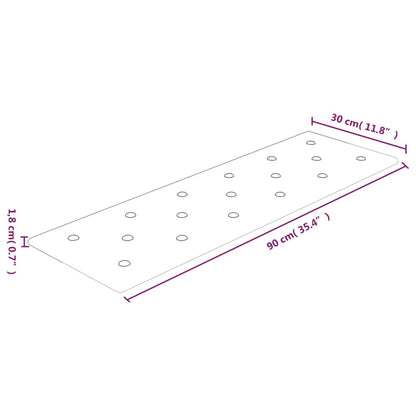 Wandpanelen 3,24 M² Kunstleer Kleurig 90 x 30 cm Crème