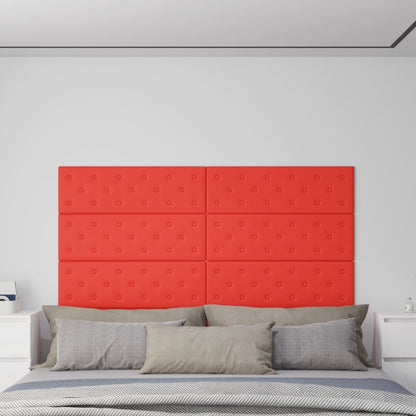 Wandpanelen 3,24 M² Kunstleer 90 x 30 cm Rood