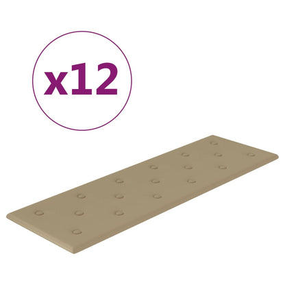 Wandpanelen 3,24 M² Kunstleer Kleurig 90 x 30 cm Cappuccino