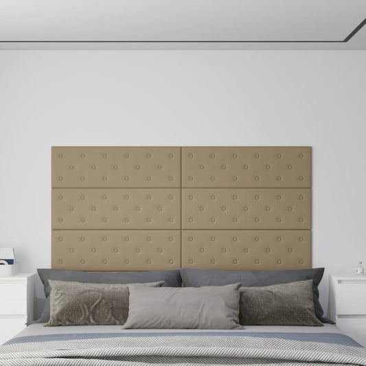 Wandpanelen 3,24 M² Kunstleer Kleurig 90 x 30 cm Cappuccino