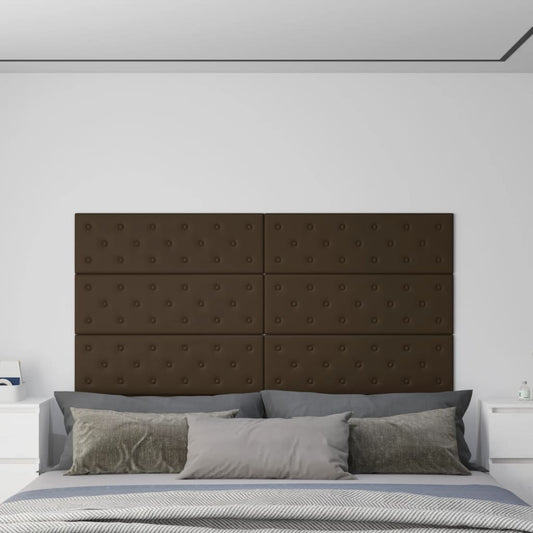 Wandpanelen 3,24 M² Kunstleer 90 x 30 cm Bruin