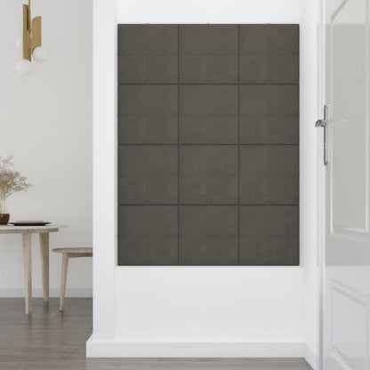 Wandpanelen 1,08 M² Fluweel 30 x 30 cm Donkergrijs