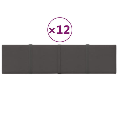 Wandpanelen 1,08 M² Stof 60 x 15 cm Donkergrijs