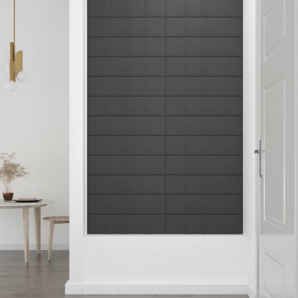 Wandpanelen 1,08 M² Stof 60 x 15 cm Donkergrijs