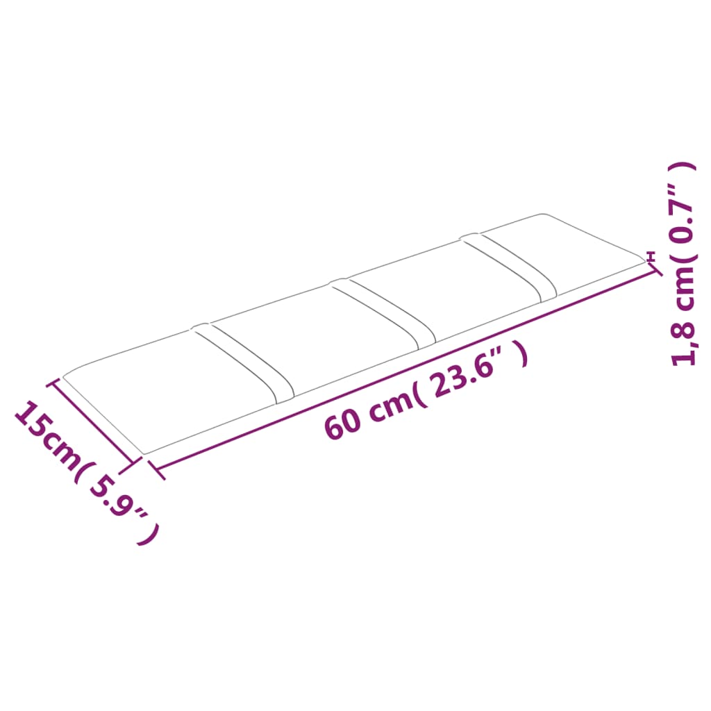 Wandpanelen 1,08 M² Stof 60 x 15 cm Donkergrijs