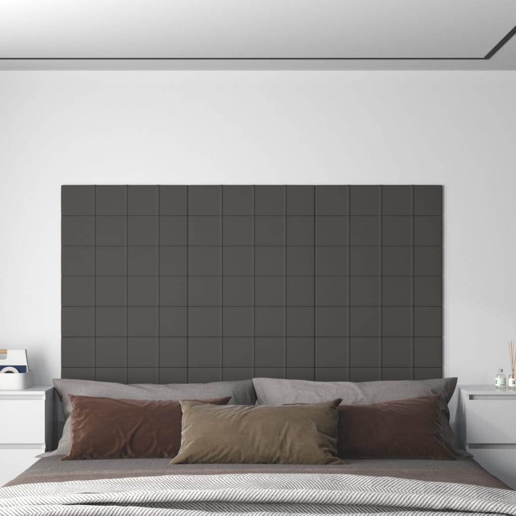 Wandpanelen 1,08 M² Stof 60 x 15 cm Donkergrijs
