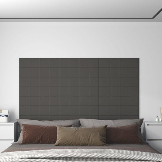 Wandpanelen 1,08 M² Stof 60 x 15 cm Donkergrijs