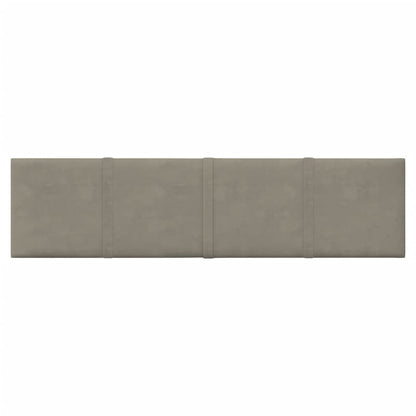 Wandpanelen 1,08 M² Fluweel 60 x 15 cm Lichtgrijs