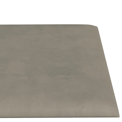 Wandpanelen 1,08 M² Fluweel 60 x 15 cm Lichtgrijs