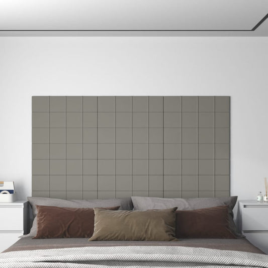 Wandpanelen 1,08 M² Fluweel 60 x 15 cm Lichtgrijs