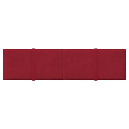 Wandpanelen 1,08 M² Fluweel 60 x 15 cm Wijnrood