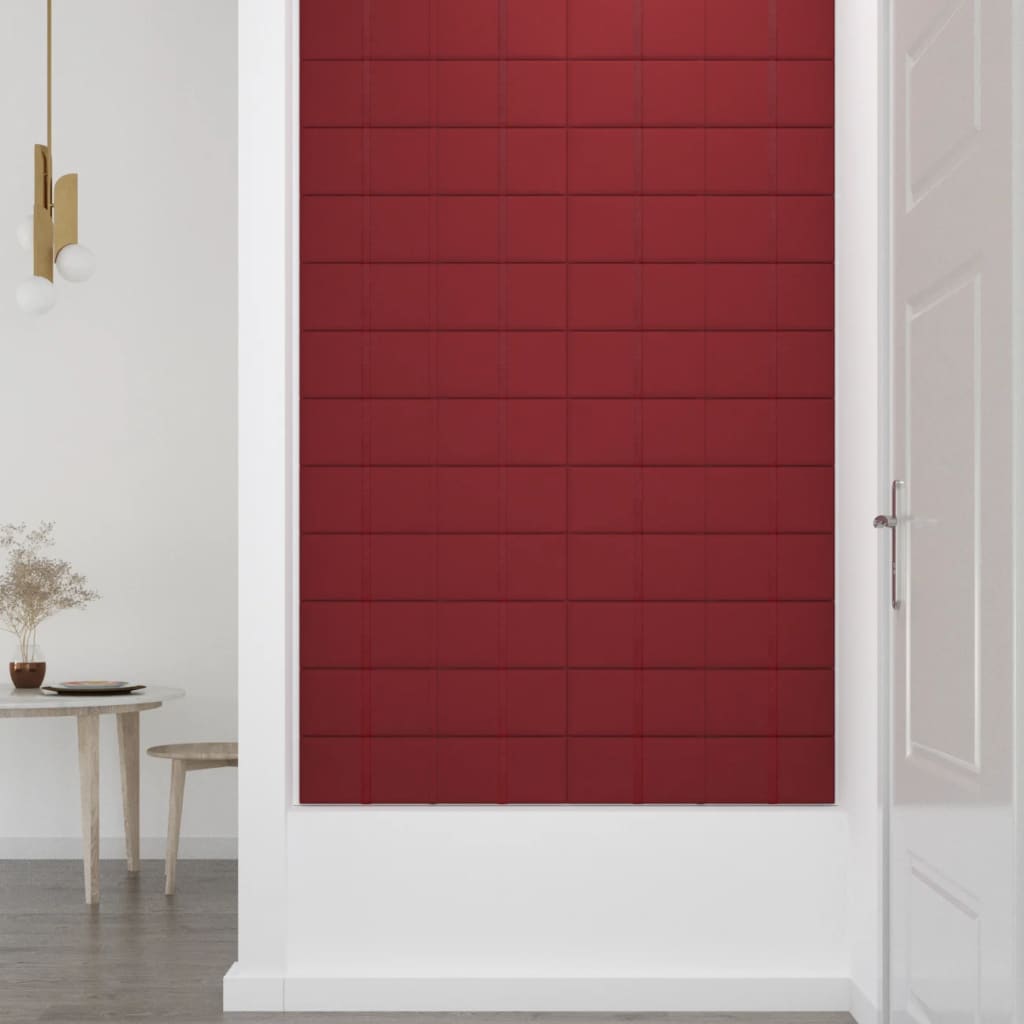 Wandpanelen 1,08 M² Fluweel 60 x 15 cm Wijnrood