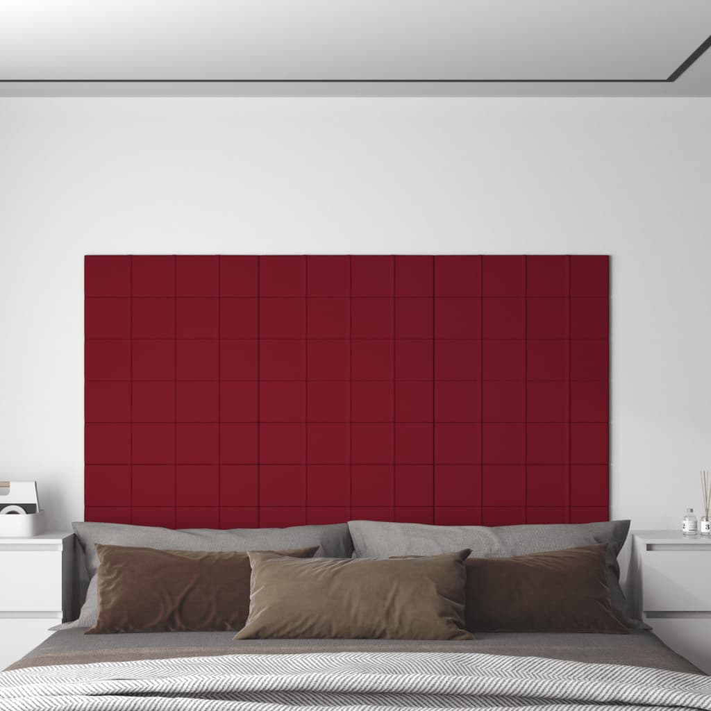 Wandpanelen 1,08 M² Fluweel 60 x 15 cm Wijnrood