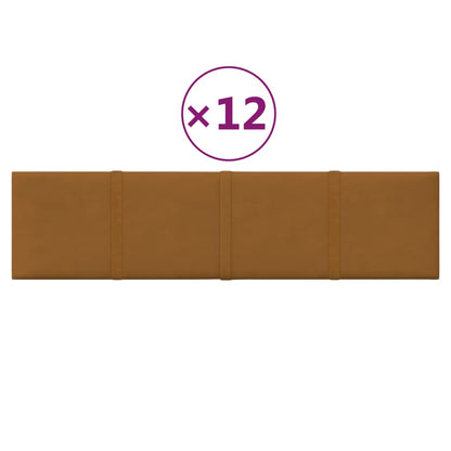 Wandpanelen 1,08 M² Fluweel 60 x 15 cm Bruin