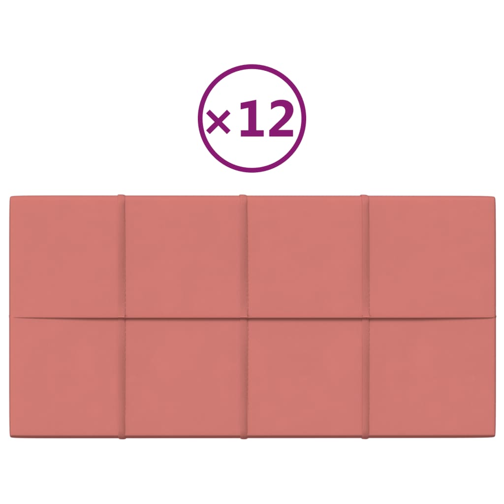 Wandpanelen 2,16 M² Fluweel 60 x 30 cm Roze