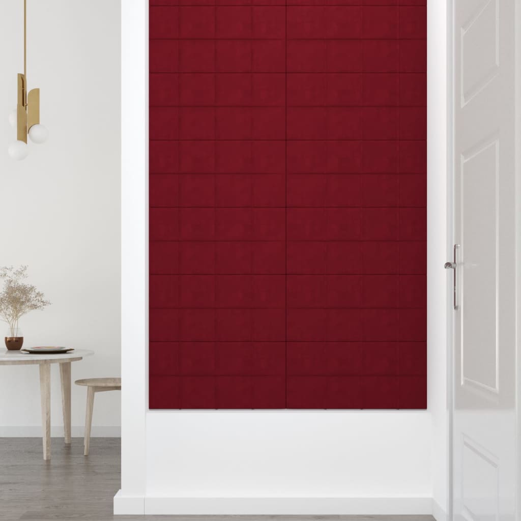 Wandpanelen 2,16 M² Fluweel 60 x 30 cm Wijnrood