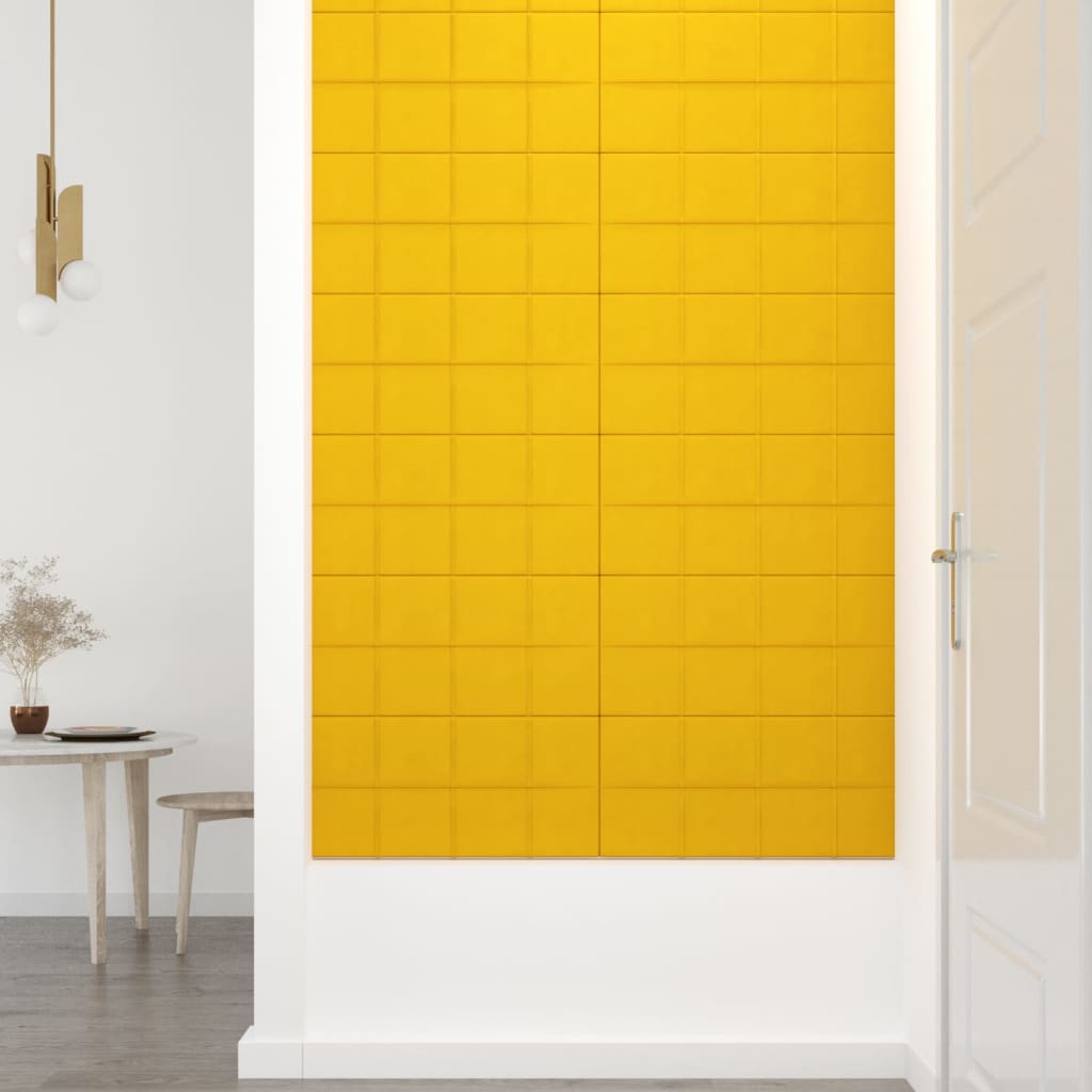 Wandpanelen 2,16 M² Fluweel 60 x 30 cm Geel