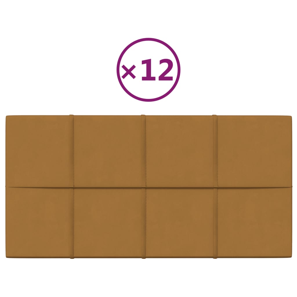 Wandpanelen 2,16 M² Fluweel 60 x 30 cm Bruin