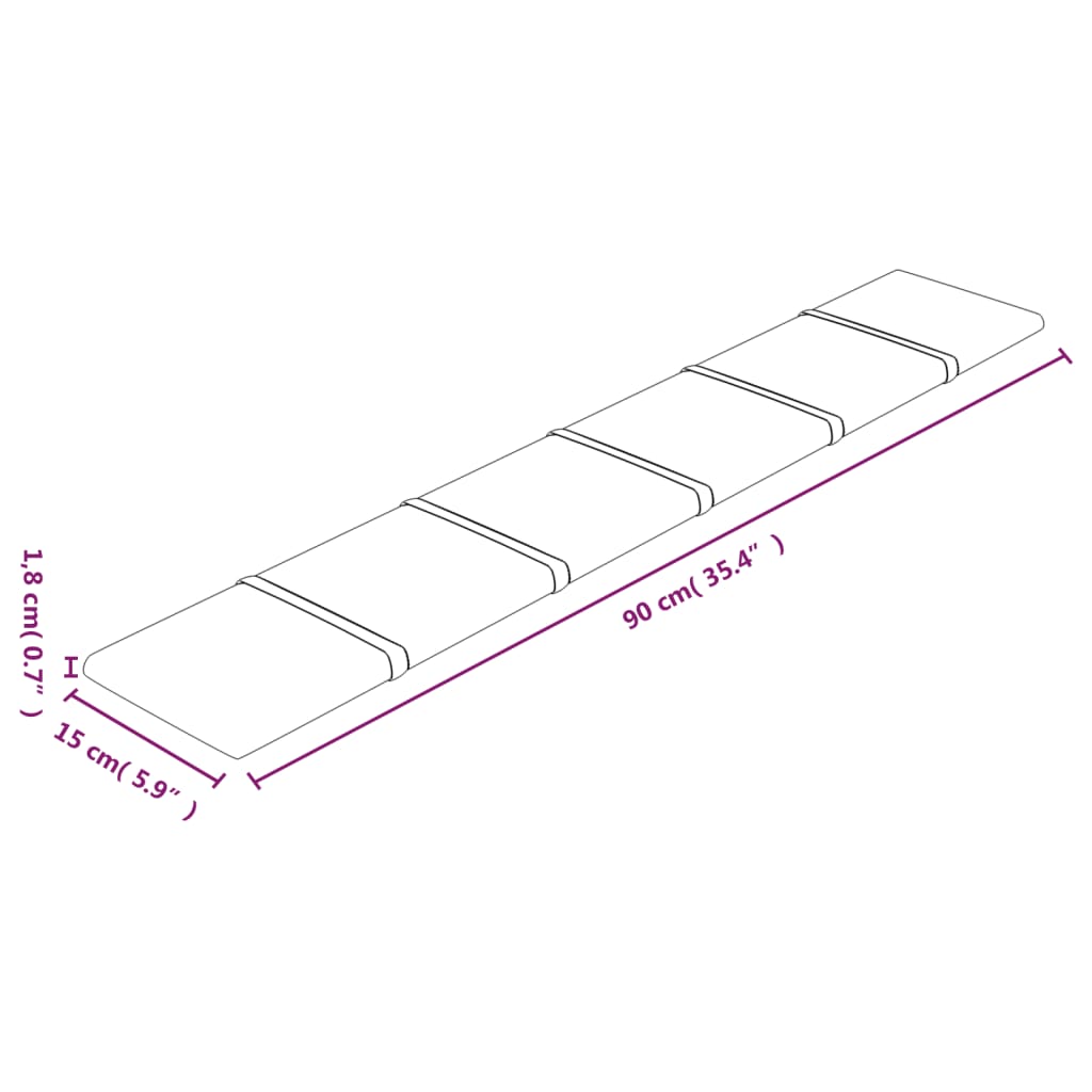 Wandpanelen 1,62 M² Stof 90 x 15 cm Wijnrood