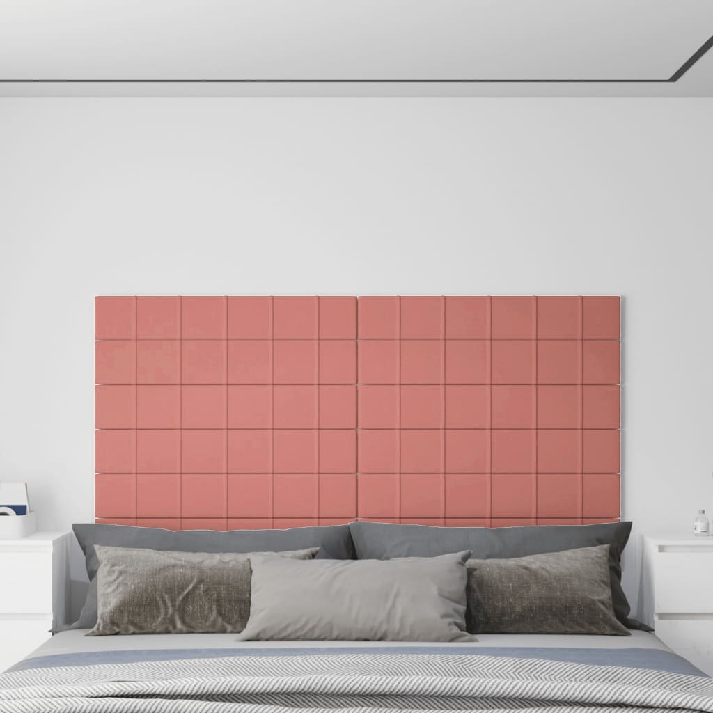 Wandpanelen 1,62 M² Fluweel 90 x 15 cm Roze