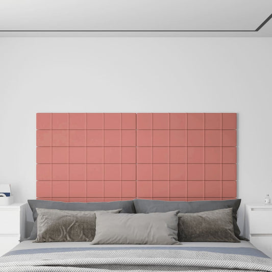 Wandpanelen 1,62 M² Fluweel 90 x 15 cm Roze