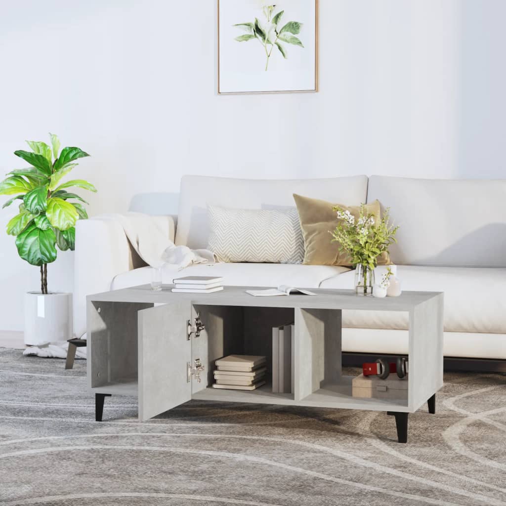 Salontafel 102x50x40 cm bewerkt hout betongrijs