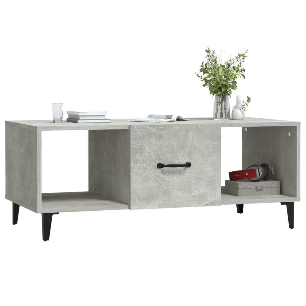 Salontafel 102x50x40 cm bewerkt hout betongrijs