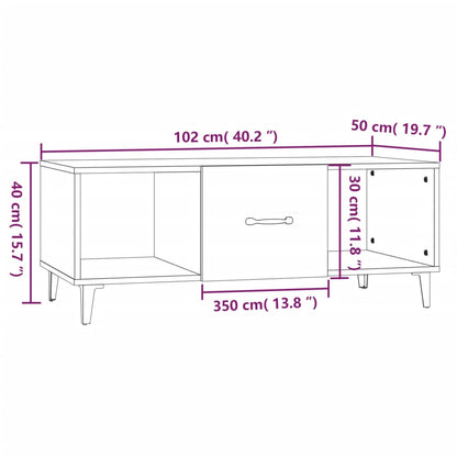 Salontafel 102x50x40 cm bewerkt hout betongrijs