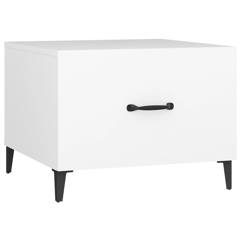 Salontafel 2 st met metalen poten 50x50x40 cm wit