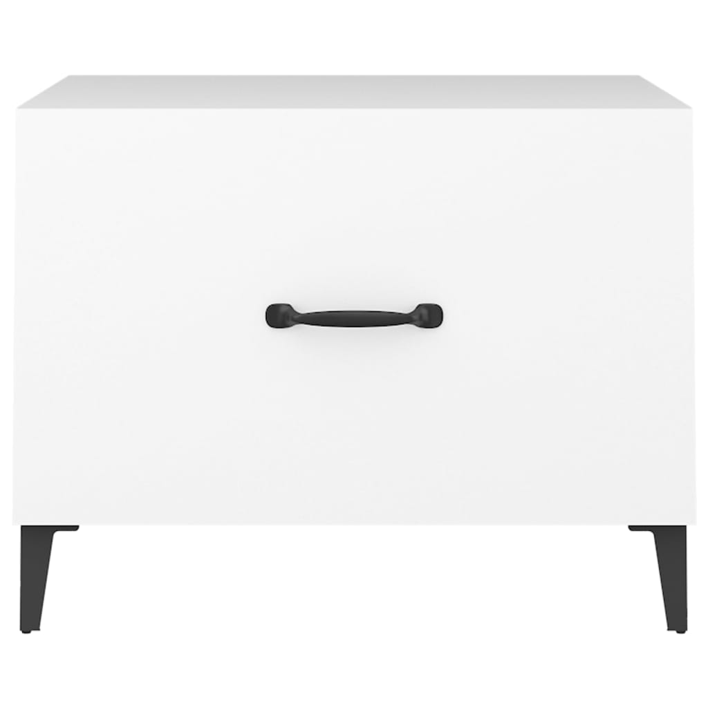 Salontafel 2 st met metalen poten 50x50x40 cm wit