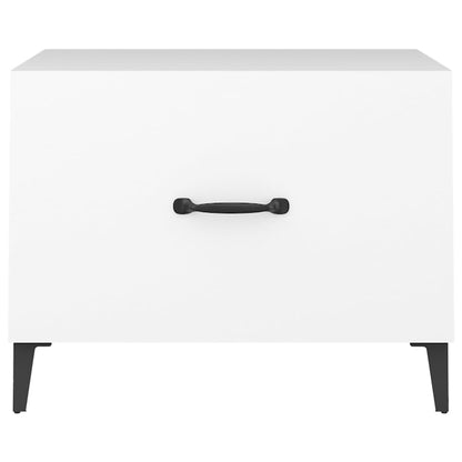 Salontafel 2 st met metalen poten 50x50x40 cm wit