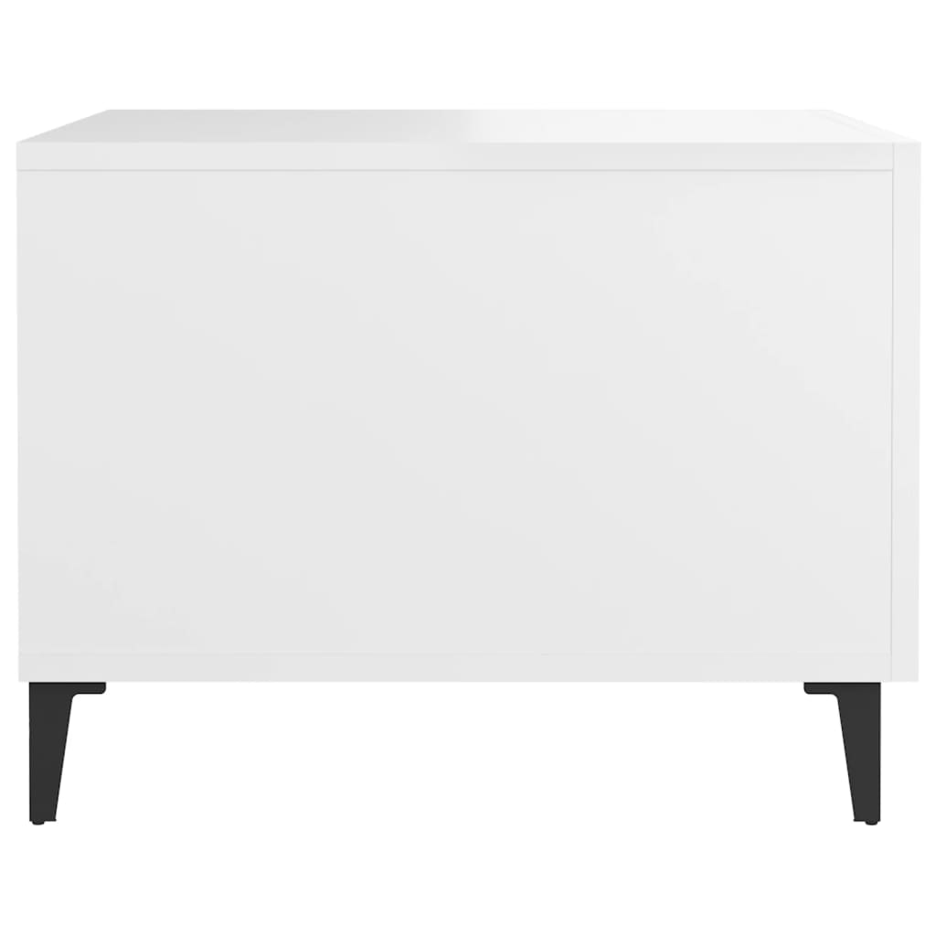 Salontafel 2 st met metalen poten 50x50x40 cm wit