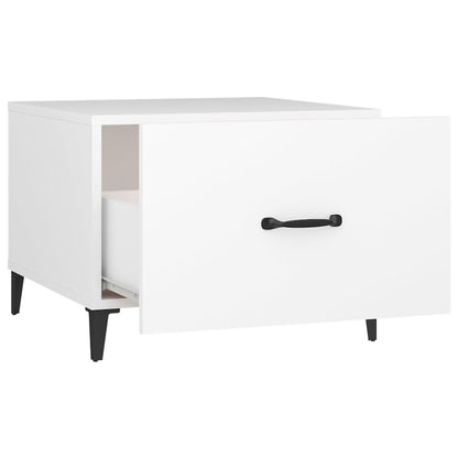 Salontafel 2 st met metalen poten 50x50x40 cm wit