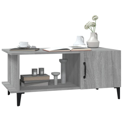 Salontafel 90x50x40 cm bewerkt hout grijs sonoma eikenkleurig