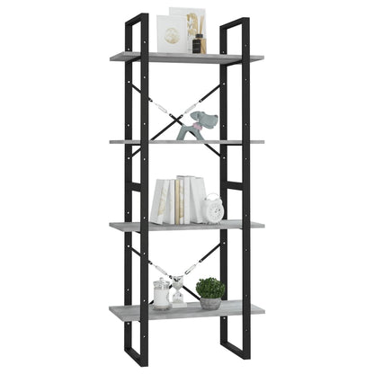 Boekenkast 60x30x140 cm bewerkt hout grijs sonoma eikenkleurig