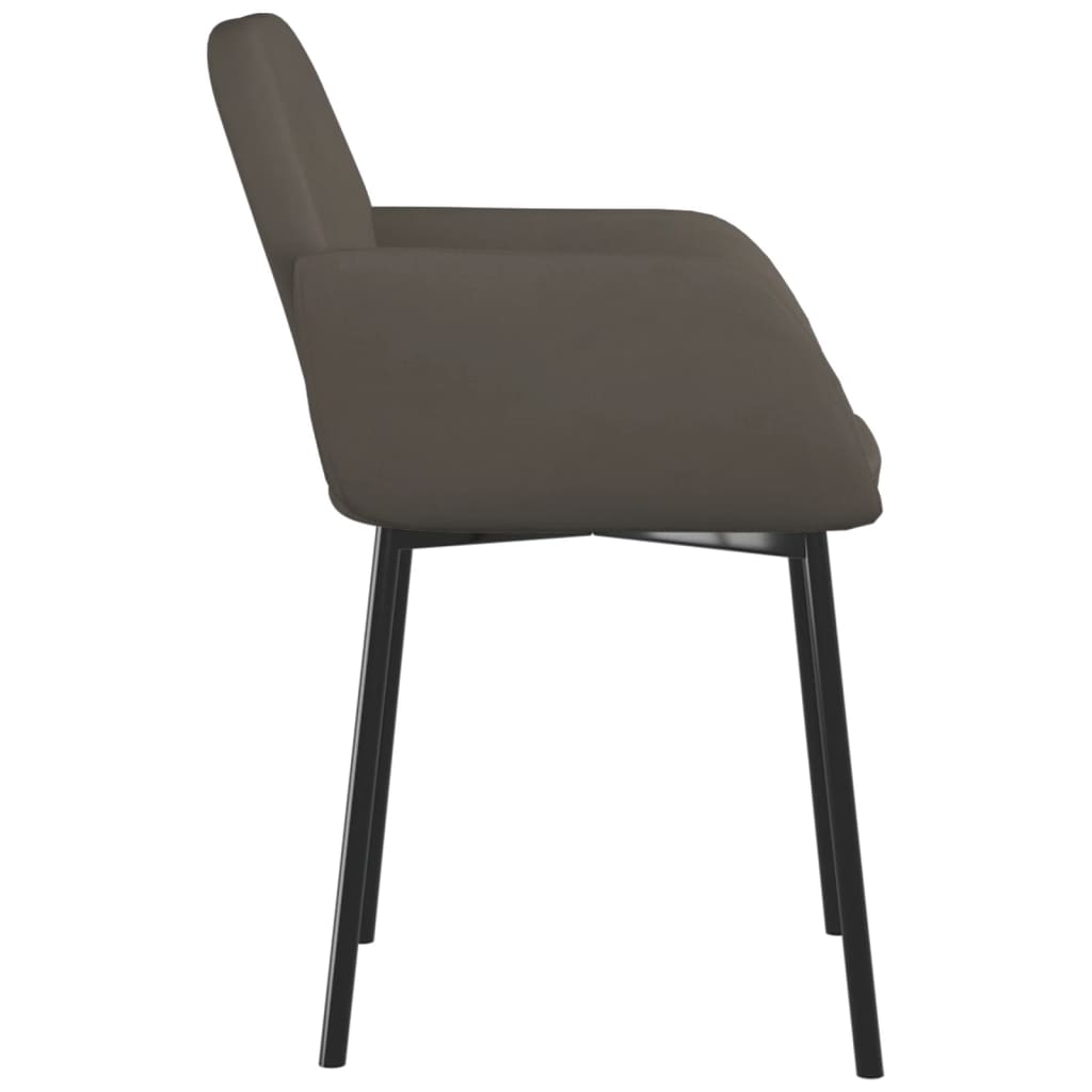 Eetkamerstoelen 2 st fluweel donkergrijs