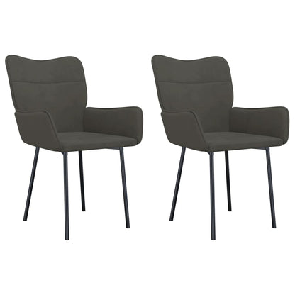 Eetkamerstoelen 2 st fluweel donkergrijs