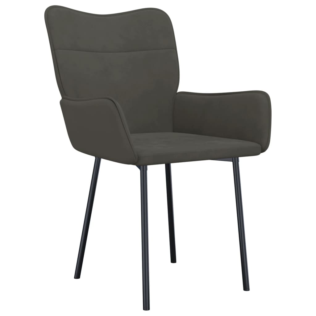 Eetkamerstoelen 2 st fluweel donkergrijs