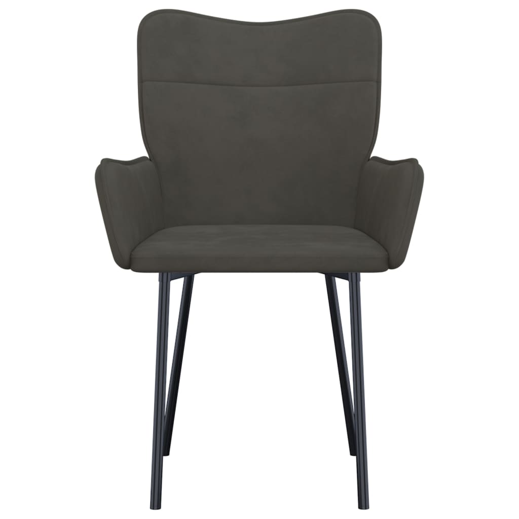 Eetkamerstoelen 2 st fluweel donkergrijs
