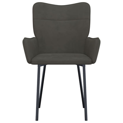 Eetkamerstoelen 2 st fluweel donkergrijs