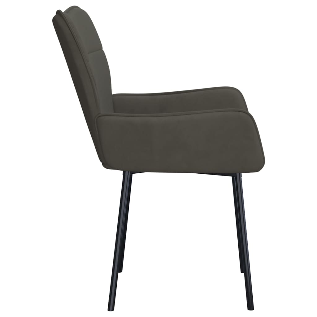 Eetkamerstoelen 2 st fluweel donkergrijs